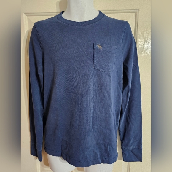 Vintage Abercrombie & Fitch Blue Pullover Men Medium Muscle Blue Preppy Classic - Picture 2 of 6